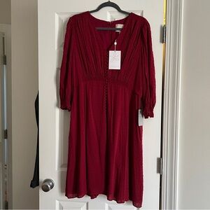 Red dress- knee length, XL- NWT